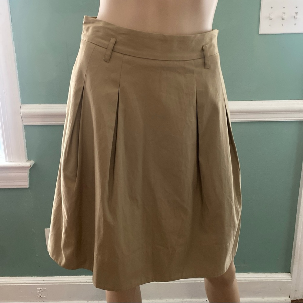 Odille Anthropologie women skirt in kakhi color with side pockets Sz. 2